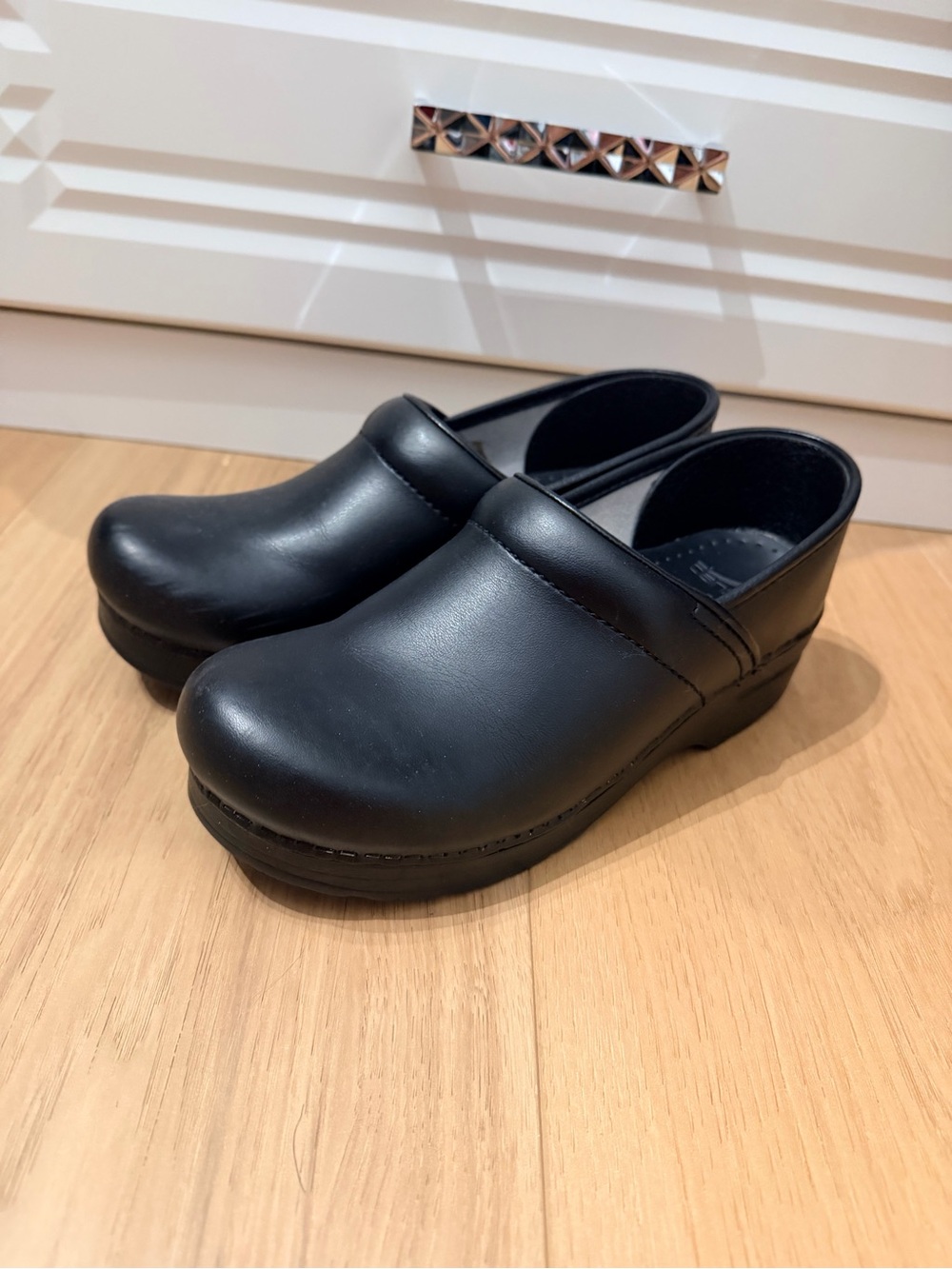 Dansko Classic Black Leather Clogs